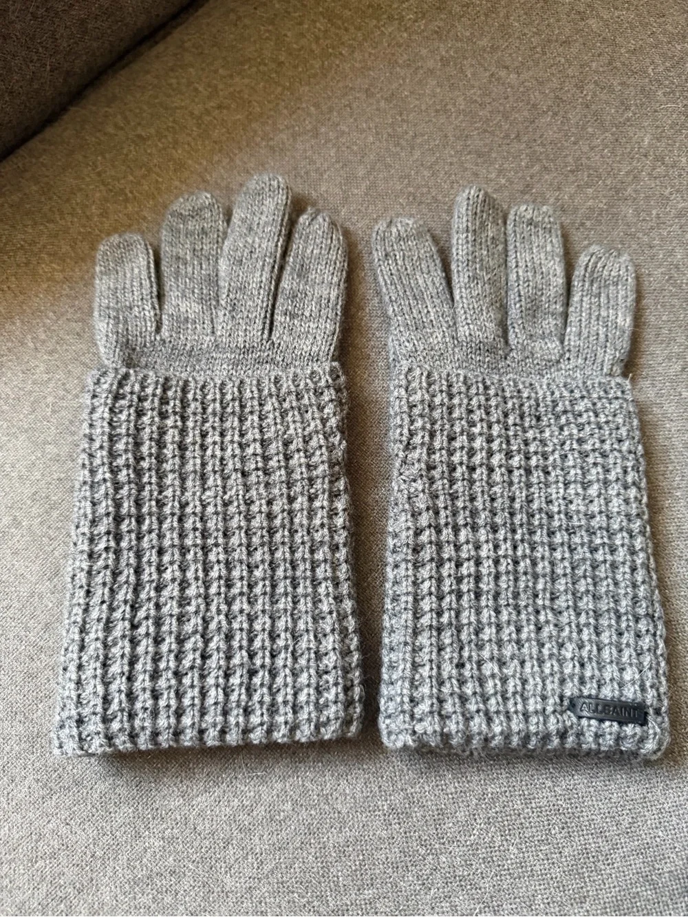 All Saints Mixed Stich Knit Gloves NWOT